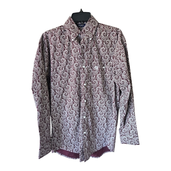 Wrangler George Strait Collection Paisley Shirt  Sz S RedWhite ButtonUp Oversize - Picture 1 of 14